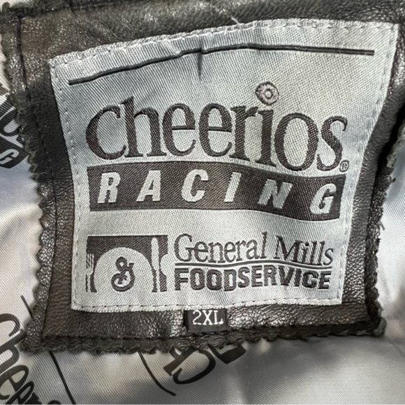 Vintage Cheerios Racing Men's Leather Jacket - Size 2XL - Picture 6 of 12